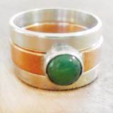 rob and lean- mixed metal & gemstone ring