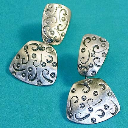 susan thorton - stamped silver earrings