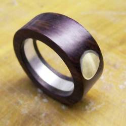 rob and lean cocobolo, holly, silver ring